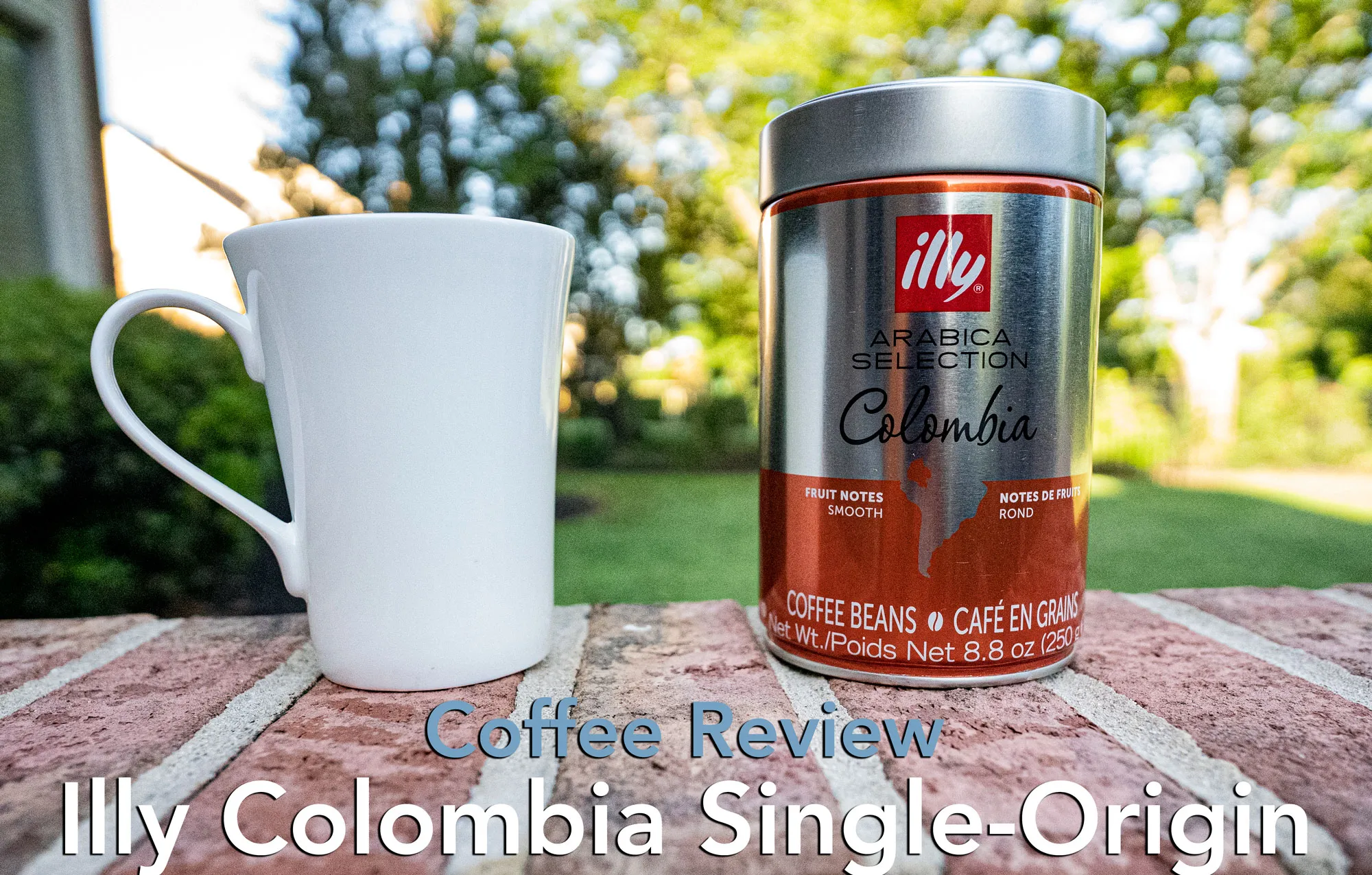 Illy Colombian coffee on display for review